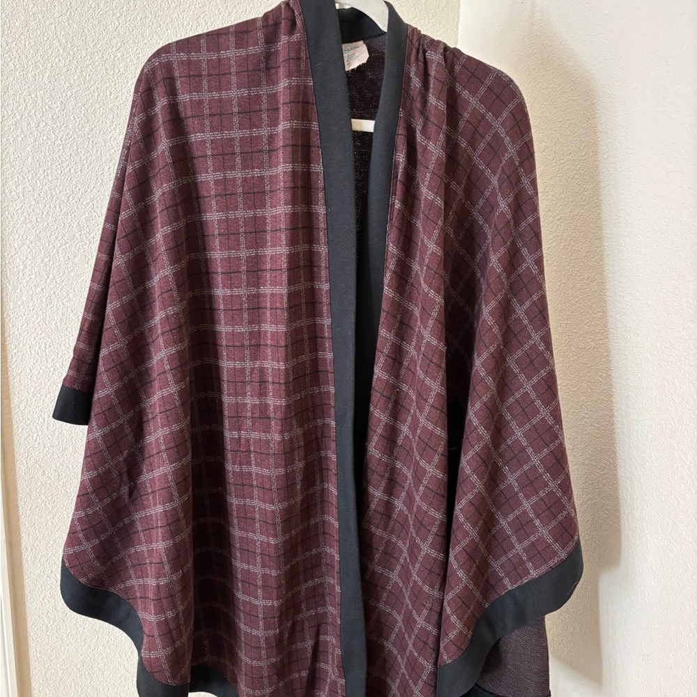 Weekenders Plaid Open-Front Kimono Jacket | Made in Canada | OS